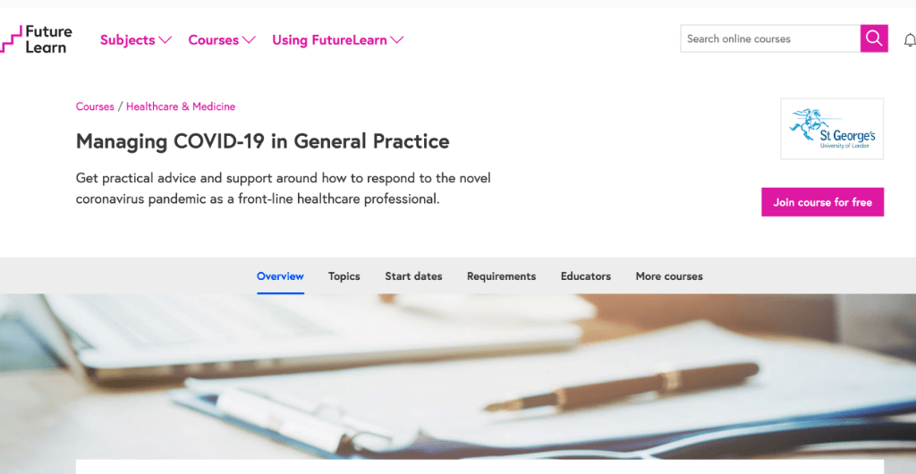 St George’s, University of London’s COVID-19 course for GPs launches on FutureLearn